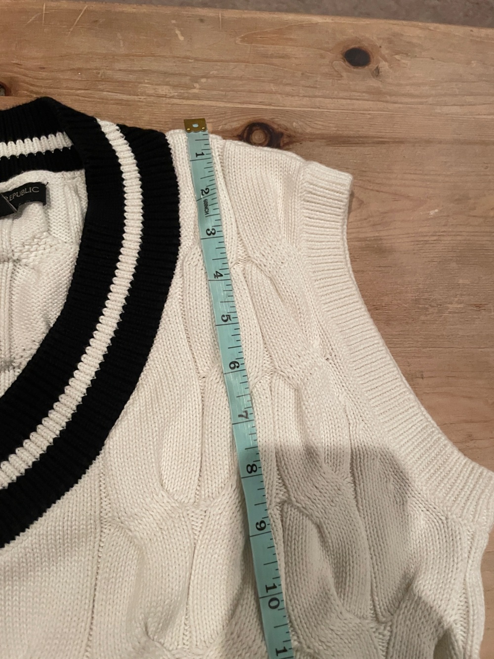 Banana Republic cotton cableknit vest preppy cricket academia old money XST - Picture 6 of 7